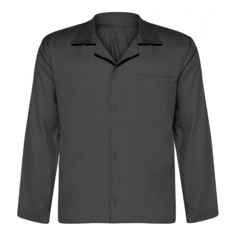 Camisa m/longa com botões em brim cinza (M)